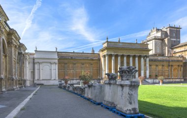 Roma, İtalya, - Ağustos 2018: Vatikan Müzeleri ananas bahçesinde