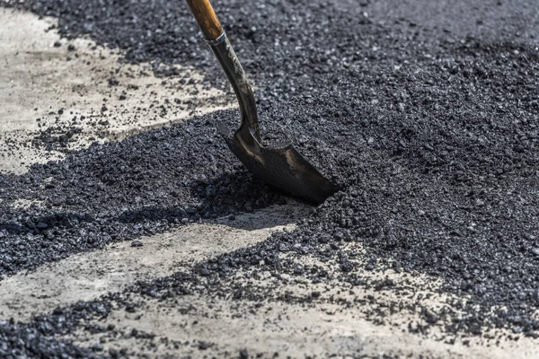 Asfalt Fungerar Stadens Gator — Stockfoto