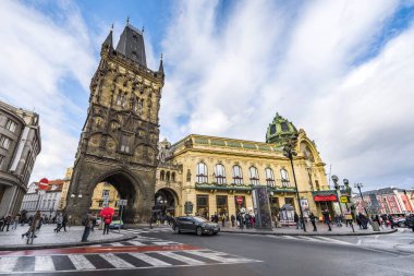 Prag 'ın merkezindeki sokak manzarası