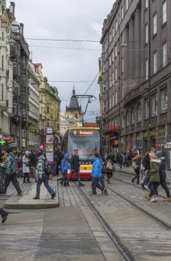 Prag 'ın merkezindeki sokak manzarası