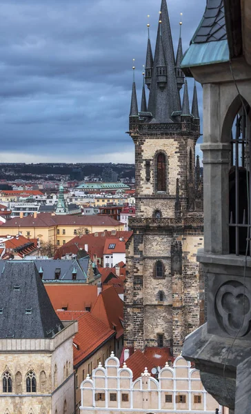 Prag Merkezinde Hava Manzarası — Stok fotoğraf