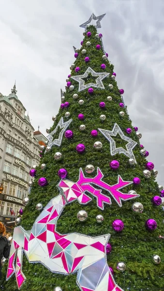 Decoración Navideña Centro Praga — Foto de Stock