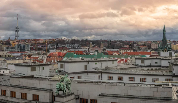 プラハ中心部の空中からの眺め — ストック写真