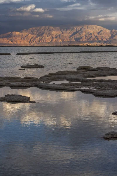 Solnedgång Utsikt Över Döda Havet Israel — Stockfoto