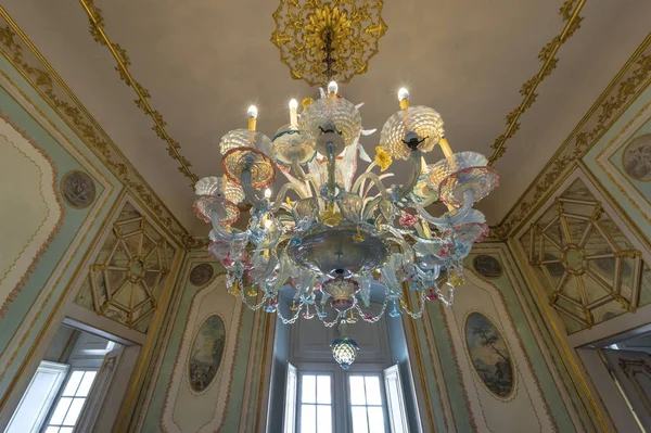 Imponujący Fragment Wnętrza Pałacu Królewskiego Queluz Portugalia — Zdjęcie stockowe