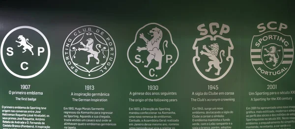 Evolución Del Emblema Oficial Del Club Del Sporting — Foto de Stock