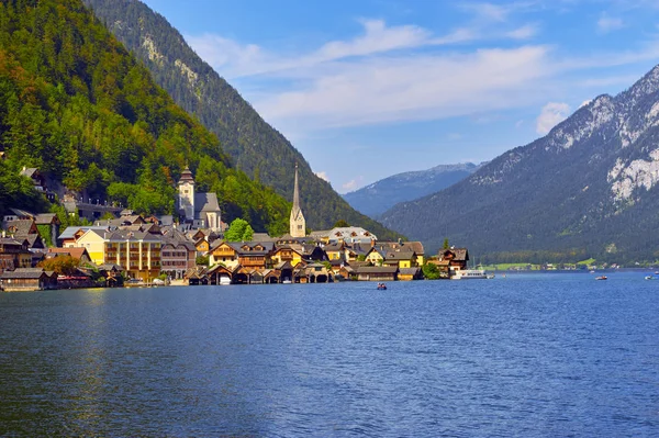 Vista Panorámica Del Lago Hallstatt Austria —  Fotos de Stock