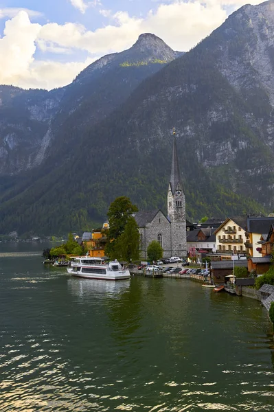 Vista Panorámica Del Lago Hallstatt Austria —  Fotos de Stock