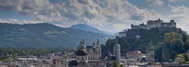 Avusturya, Salzburg 'un merkezindeki hava manzarası