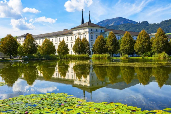 Scénický Rybník Parku Admont Abbey Rakousko — Stock fotografie