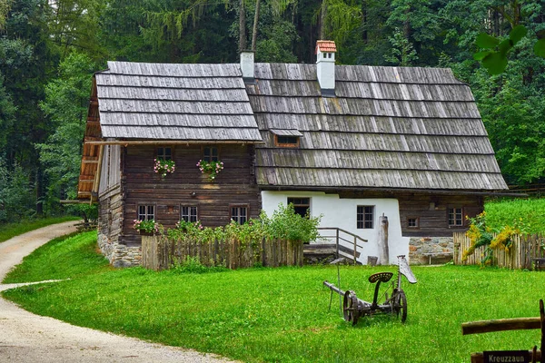 Деревянные Дома Открытым Небом Исторический Музей Сельской Жизни Зальцбургом Австрия — стоковое фото