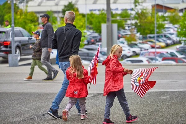 Kibice Red Bulls Salzburgu Austria — Zdjęcie stockowe