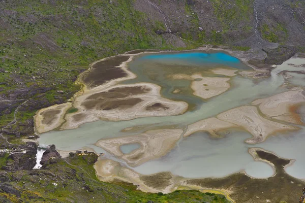 Basins Melting Waters Pasterze Glacier Grossglockner Alpine Road — стоковое фото