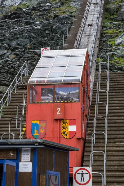 Gammal Bergbana Till Pasterze Glaciär Vid Grossglockner Alpin Väg — Stockfoto