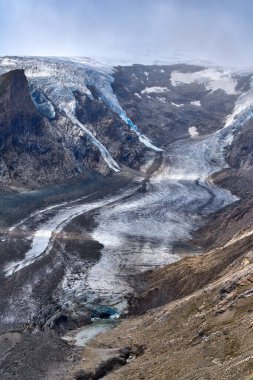 Grossglockner Alp yolunda Pasterze buzulu manzarası, Avusturya