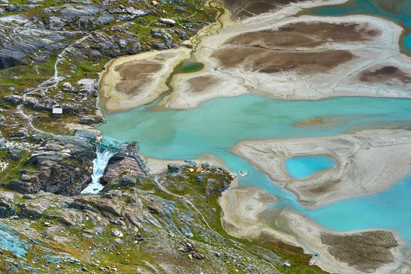 Smeltwater Van Pasterze Gletsjer Grossglockner Alpenweg — Stockfoto