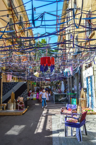 Fiesta Major Gracia Placeta Sant Miquel Rodalia Barcelone Espagne Août — Photo