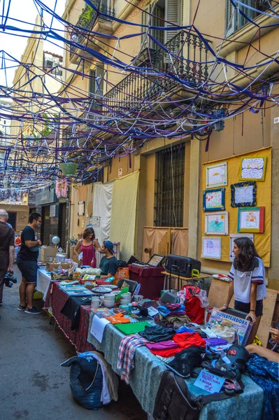 Fiesta Major Gracia Placeta Sant Miquel Rodalia Barcelone Espagne Août — Photo