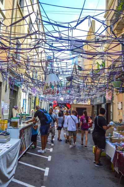 Fiesta Major Gracia Placeta Sant Miquel Rodalia Barcelona Spanien August — Stockfoto