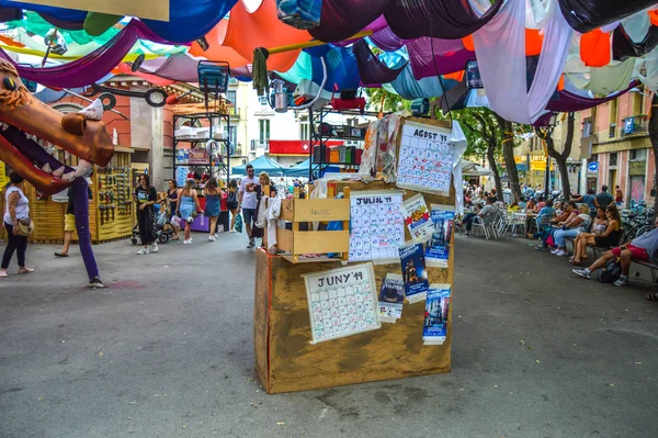 Fiesta Major Gracia Placa Vila Gracia Barcelone Espagne Août 2019 — Photo