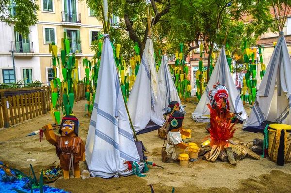 Fiesta Major Gracia Placa Del Nord Barcelona Spanya Ağustos 2019 — Stok fotoğraf