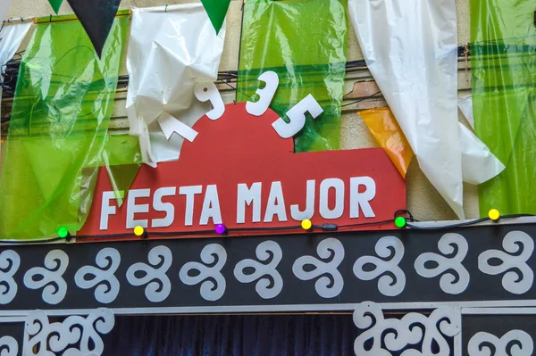 Fiesta Major Gracia Carrer Ciudad Real Barcelona Spanya Ağustos 2019 — Stok fotoğraf