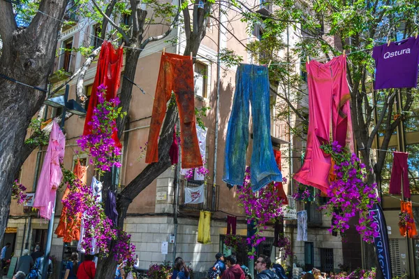 Festiwal Kwiatów Gironie Temps Flors Hiszpania 2019 Rok Obrazek Stockowy