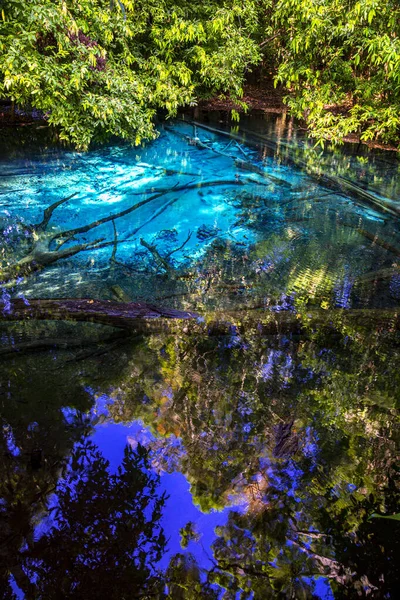 Blue Pool Στην Επαρχία Krabi Νότια Της Ταϊλάνδης Emerald Pool — Φωτογραφία Αρχείου