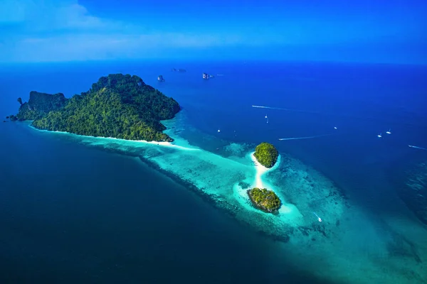 Aerial Top View Strait Poda Island Tang Ming Island Krabi — Stock Photo, Image