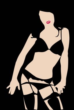 Bikini kadın siluet çorap içinde. Vektör çizim