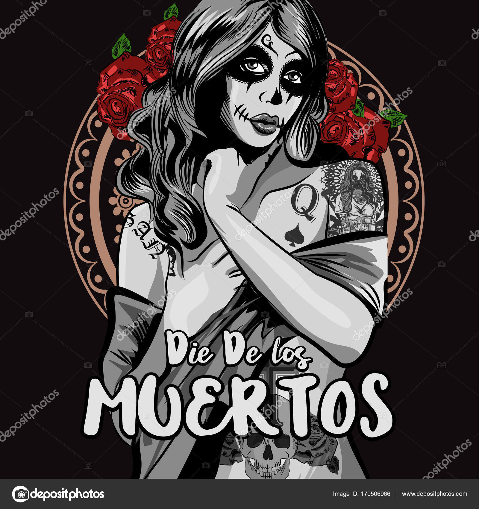 Download Day of The Dead Woman with Sugar Skull Face Paint (en ...