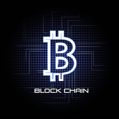 Bitcoin vektör çizim arka plan ve blok zinciri teknoloji