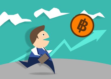 Çalışan bir işadamı basit çizgi film.