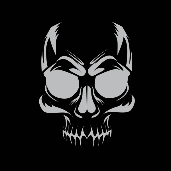 Diseño de la camiseta del cráneo vectorial en sombra sobre el fondo negro . — Vector de stock