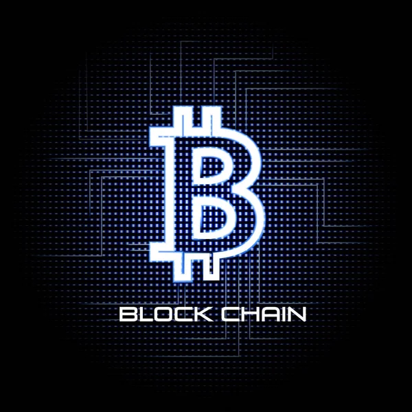 Bitcoin Векторні ілюстрації фон і блок ланцюг технології — стоковий вектор
