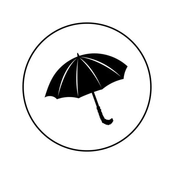 Regenschirm - Vektor-Logo-Symbol für Web. schwarz auf weiß — Stockvektor