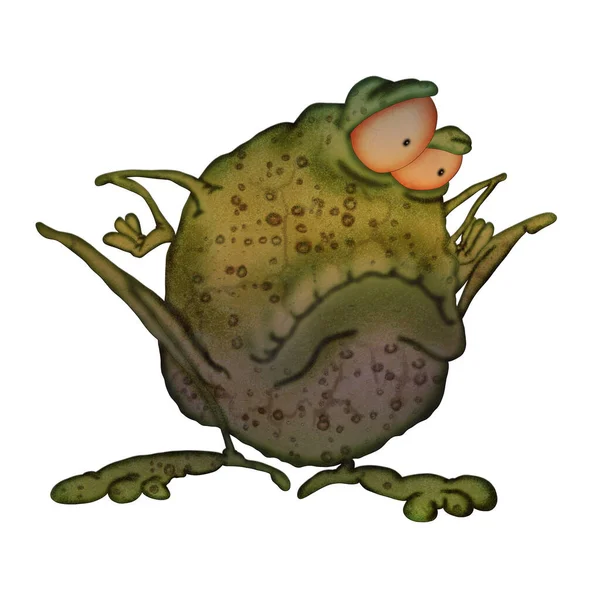 Gros Crapaud Illustration Sur Fond Blanc — Photo