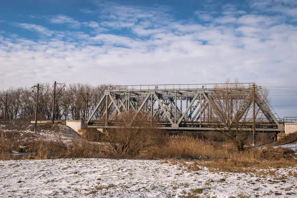Most Kolejowy Małej Rzece — Zdjęcie stockowe