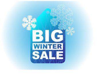 Kış indirimi afişi, vektör illüstrasyonu. Reklamcılık için poster.