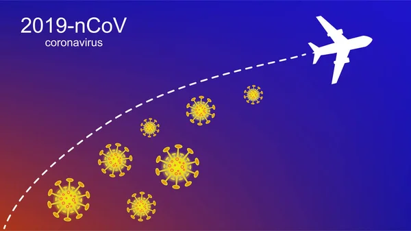 Epidemia Coronavirus Coronavirusurile Fond Gripal Coronavirus 2019 Ncov Risc Sănătate — Vector de stoc