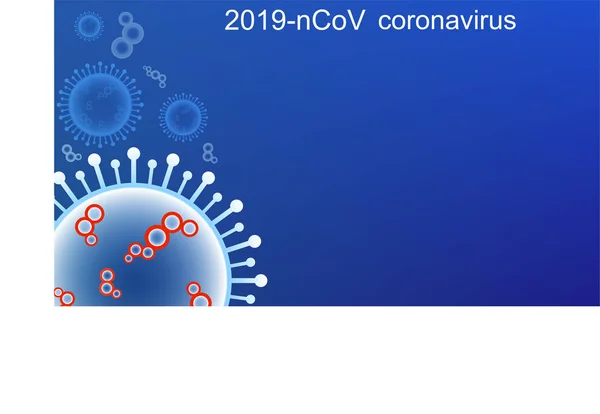 大肠病毒的爆发和大肠病毒的背景是流感. Coronavirus 2019-ncov 。 大流行病医疗风险、免疫学、病毒学、流行病学概念. — 图库矢量图片
