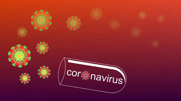 Brote de coronavirus y antecedentes de gripe por coronavirus. Coronavirus 2019-nCoV. Riesgo médico pandémico, inmunología, virología, concepto epidemiológico . — Vector de stock