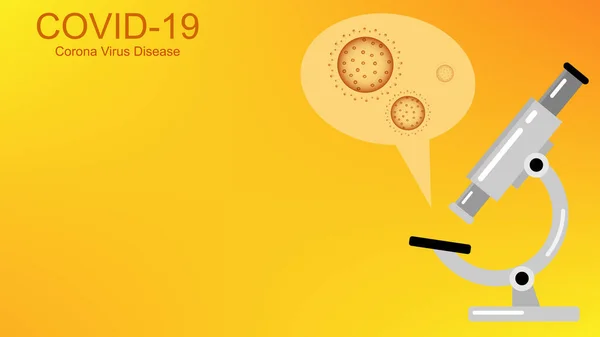 Research coronavirus COVID-19 outbreak and coronaviruses influenza background. Biological hazard investigation. China Wuhan 2019-nCoV. Scientist studying flu viruses in microscope. — Stock Vector