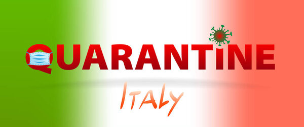 Coronavirus COVID-19 quarantine lockdown country. Stay at home in Italy. Quarantine campaign to prevent spread of COVID-19 Corona virus outbreak.