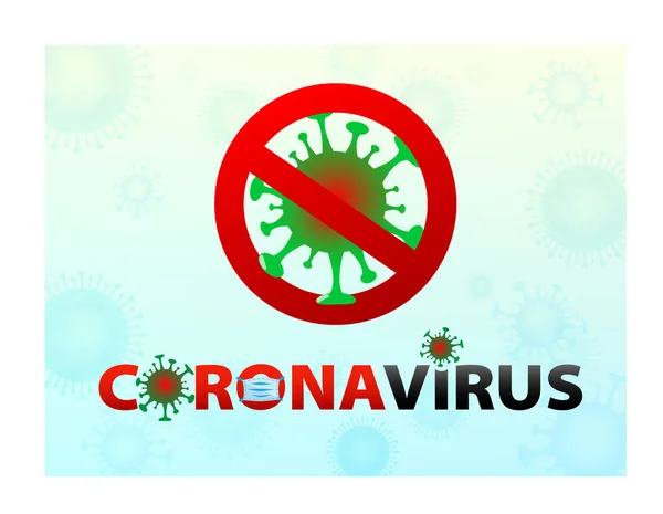 Stop Coronavirus Covid 2019 Ncov Outbreak Influenza Light Blue Background — Stock Vector