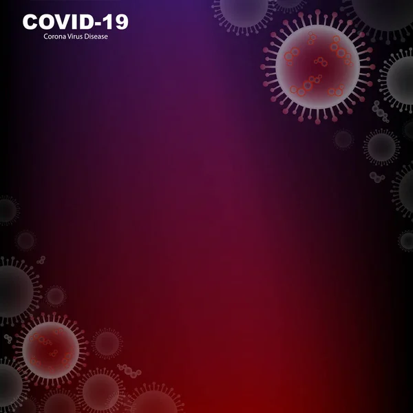Coronavirus Covid 2019 Ncov Outbreak Influenza Dark Red Background Pandemic — Stock Vector