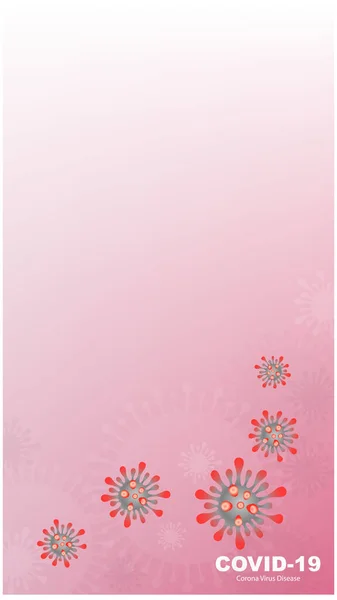 Иллюстрация Вспышки Коронавируса Covid 2019 Ncov Гриппа Светло Розовом Вертикальном — стоковый вектор