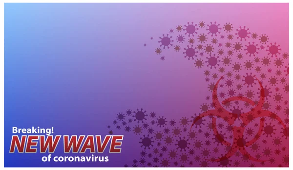 Brote de Coronavirus COVID-19 SARS-CoV-2 e influenza en fondo violeta claro. Riesgo médico pandémico, inmunología, virología, concepto epidemiológico. Ilustración vectorial . — Vector de stock