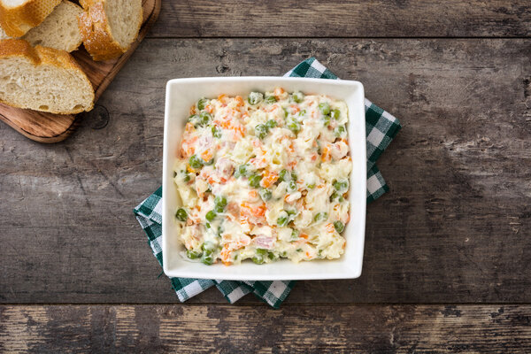 Russian salad in bowl