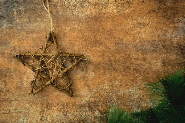 Weihnachten Hintergrund mit Stern und Baum — Stockfoto